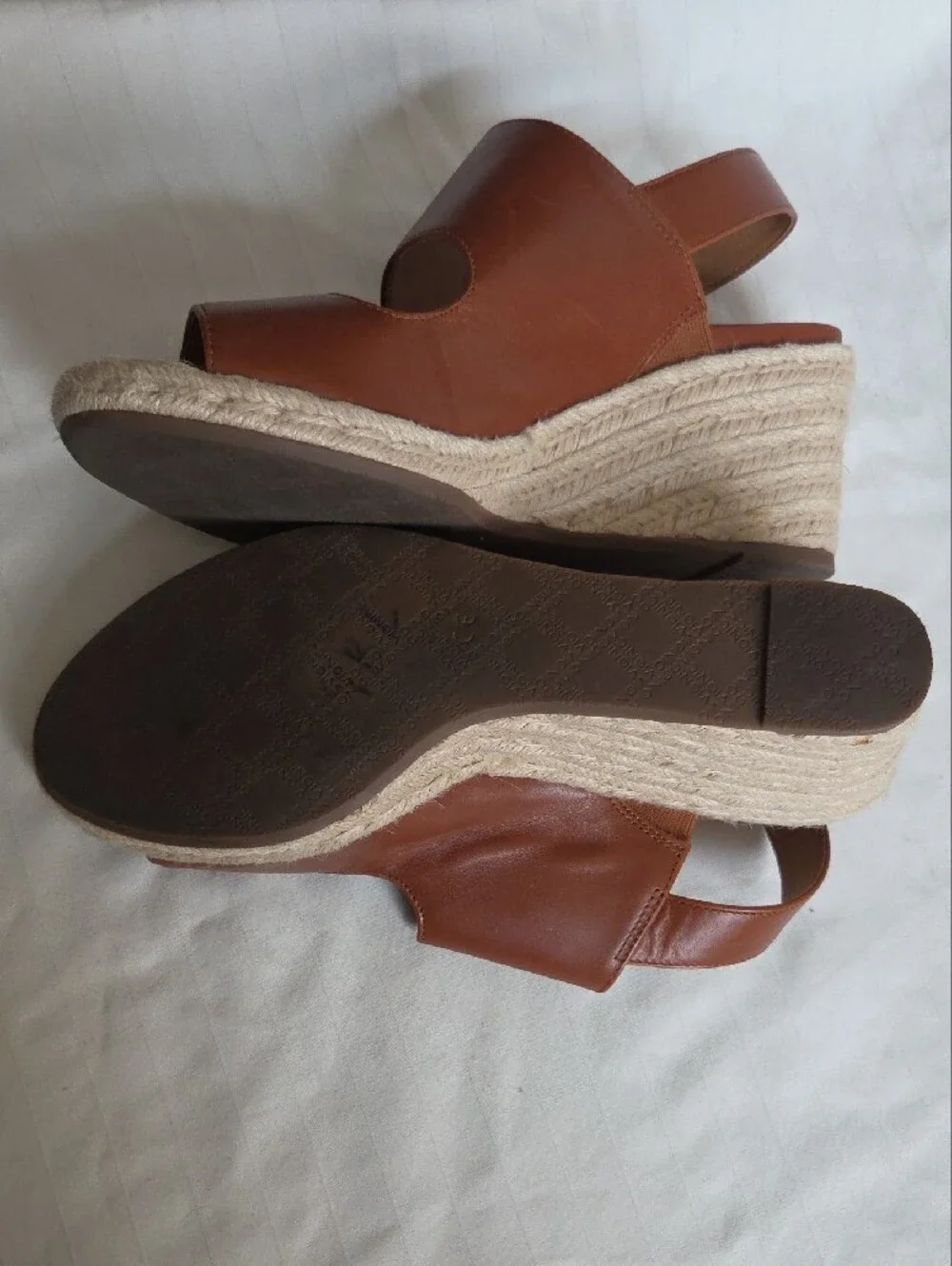 Vionic Brown Espadrille Wedge Sandals Sz 10